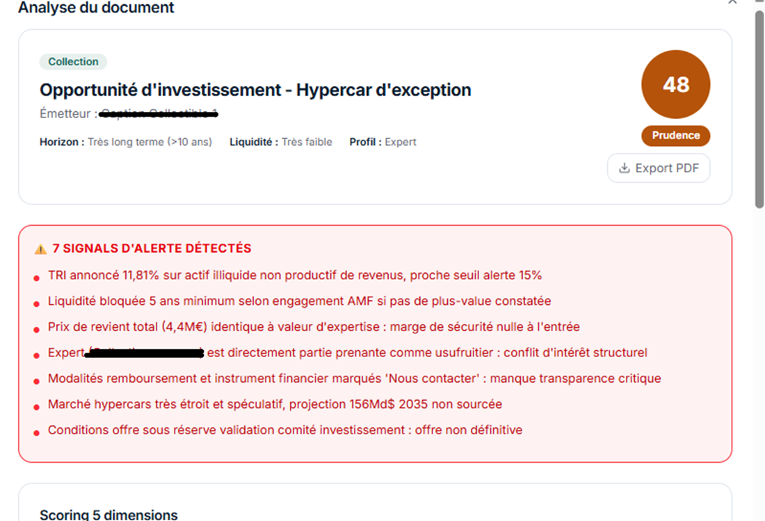 Uploadez n'importe quel deck — Lucide détecte les red flags